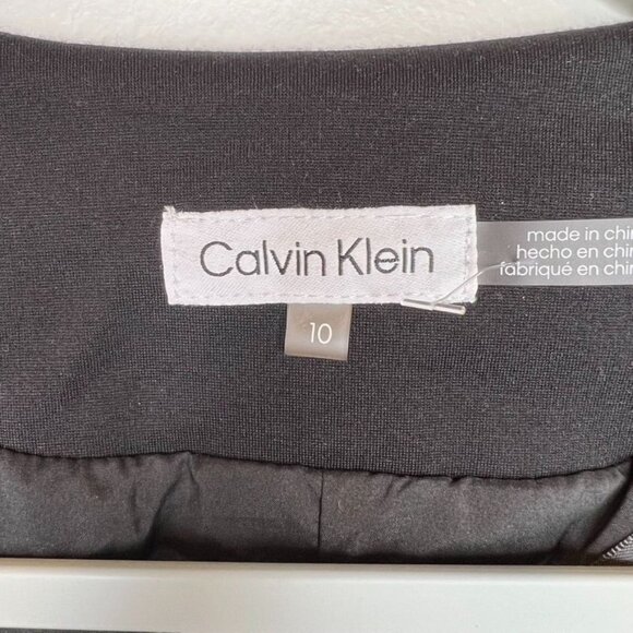 Calvin Klein Womens Black Open Front Blazer Jacket Size 10, NEW - Picture 2 of 5